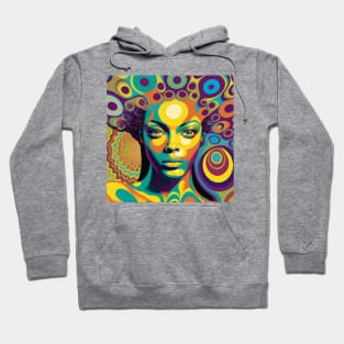 A woman with colorful hair-psychedelic art style Hoodie